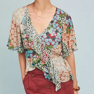 Anthropologie Patchwork Daisy Blouse M